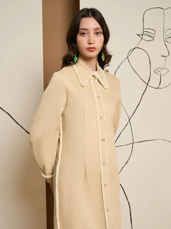 Womenswear Ghospell Harper Frayed Shirt Dress Pearled Cream Sister Jane Womenswear Ghospell Harper Frayed Shirt Dress Pearled Cream Sister Jane