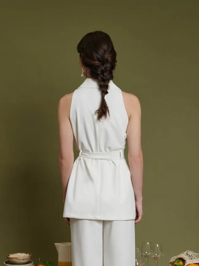 Womenswear Ghospell Simone Sleeveless Cargo Jacket Pearled White Sister Jane Womenswear Ghospell Simone Sleeveless Cargo Jacket Pearled White Sister Jane