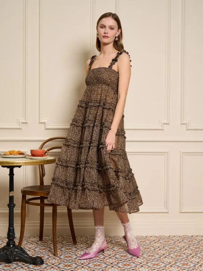 Womenswear Lisette Organza Midi Dress Leopard Sister Jane