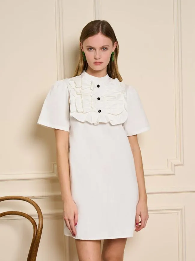 Womenswear Meringue Ruffle Mini Dress Pearl White Sister Jane