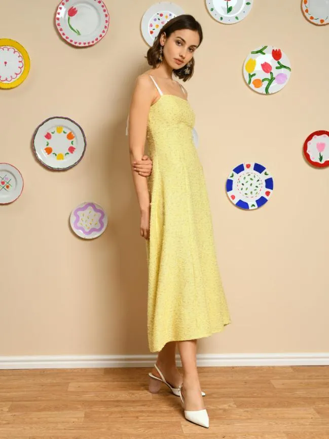 Womenswear Tammy Tweed Midi Dress Light Yellow Sister Jane
