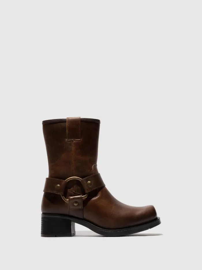 Zip Up Ankle Boots REVA010FLY MOCCA Women Fly London Ankle Boots