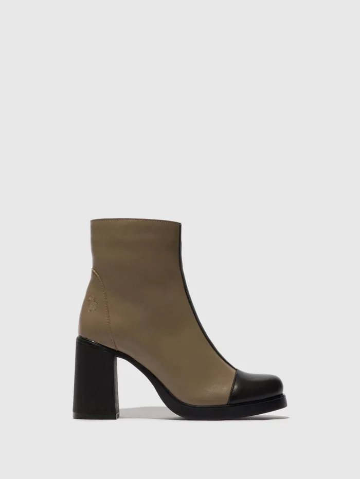 Zip Up Ankle Boots STIR985FLY BLACKTAUPE Women Fly London Ankle Boots