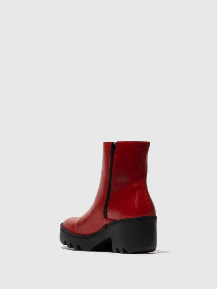 Zip Up Ankle Boots TOOR513FLY RED Women Fly London Ankle Boots