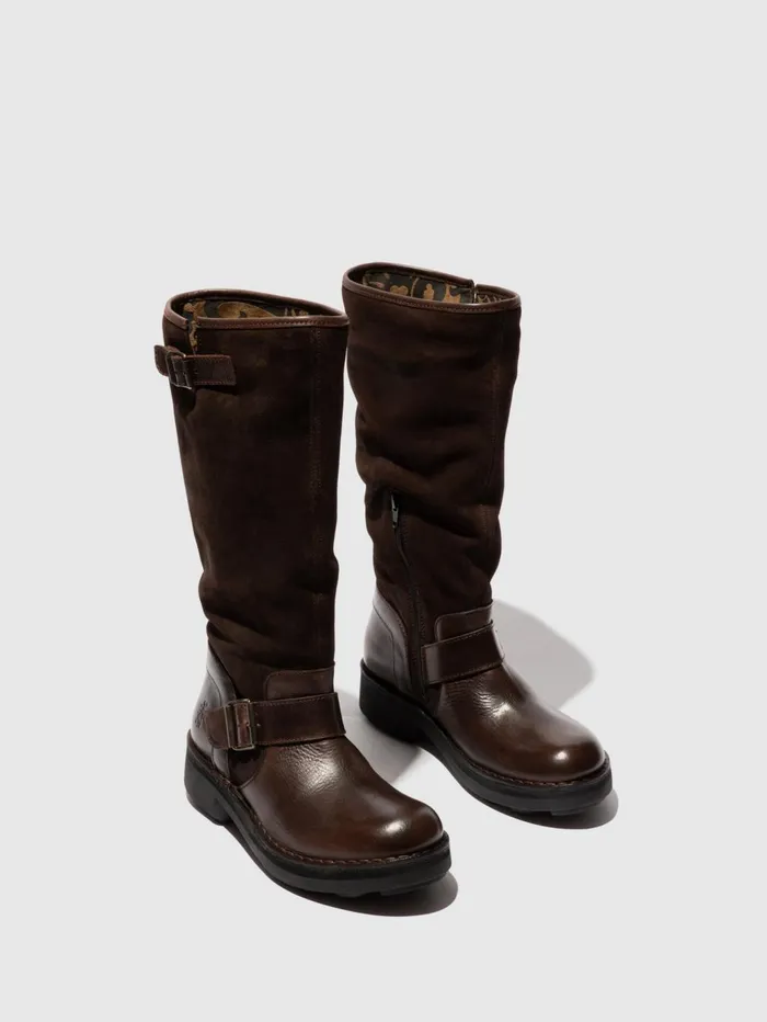 Zip Up Boots NOCH140FLY DKBROWNEXPRESSO Women Fly London Boots